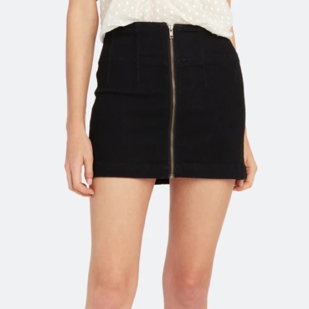 Free People Zip Up Mini Skirt